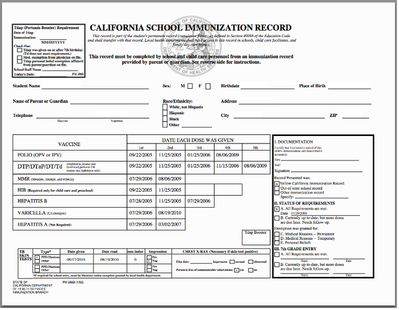 UC Immunization And TB Requirements UCI Student Health Center