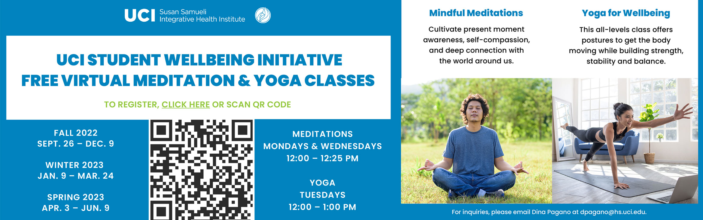 UCI Student Wellbeing Initiative Free Meditation and Yoga Classes 